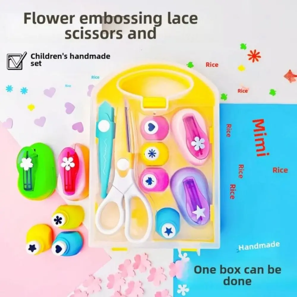 various-shapes-diy-puncher-craft-set-plastic-with-storage-box-flower-shaped-punch-diy-projects-kids-hole-punch-children's-diy