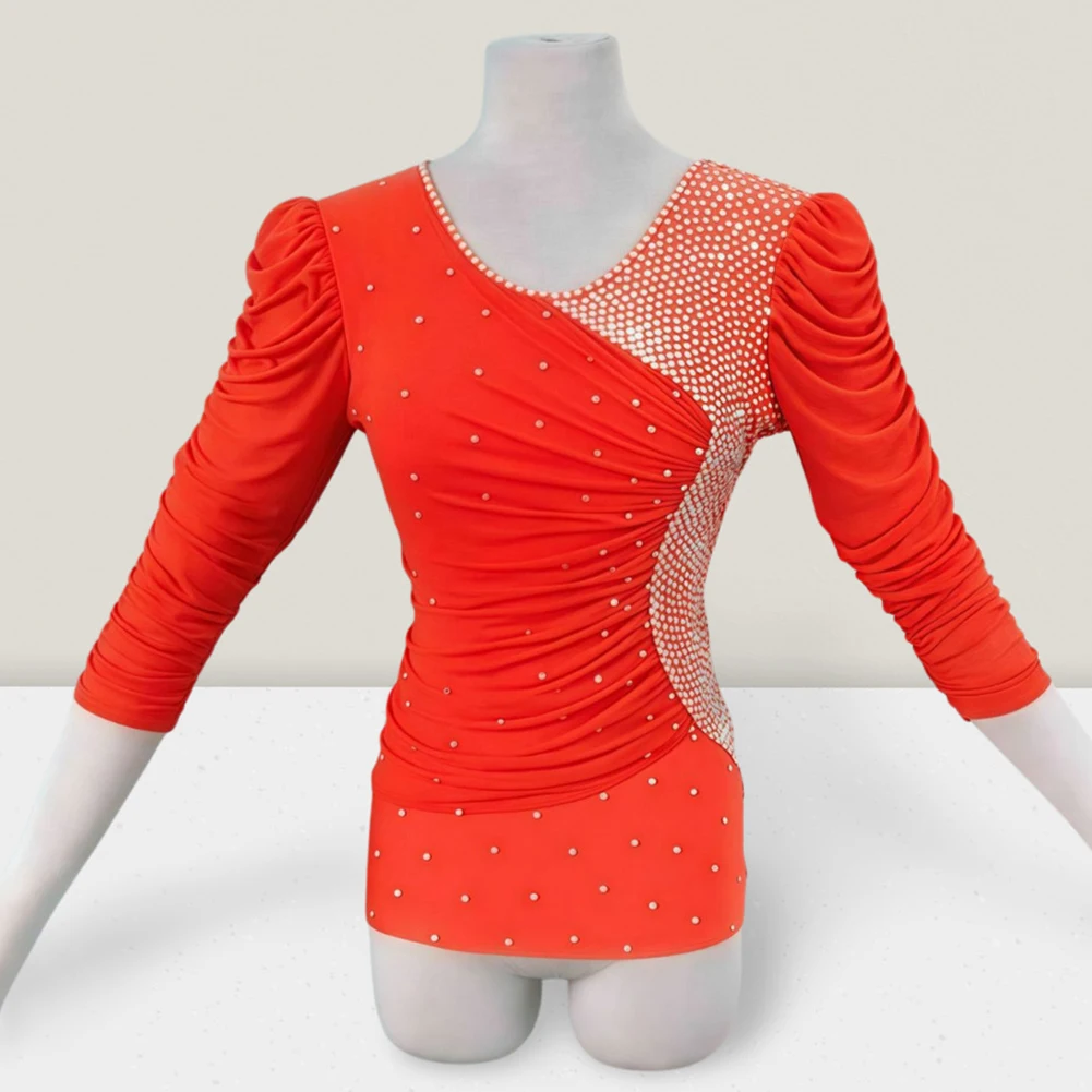 

Shirt Dance Dress Women White Modern Dance New Top Black Waltz Ballroom Dress Competition Performance high quality