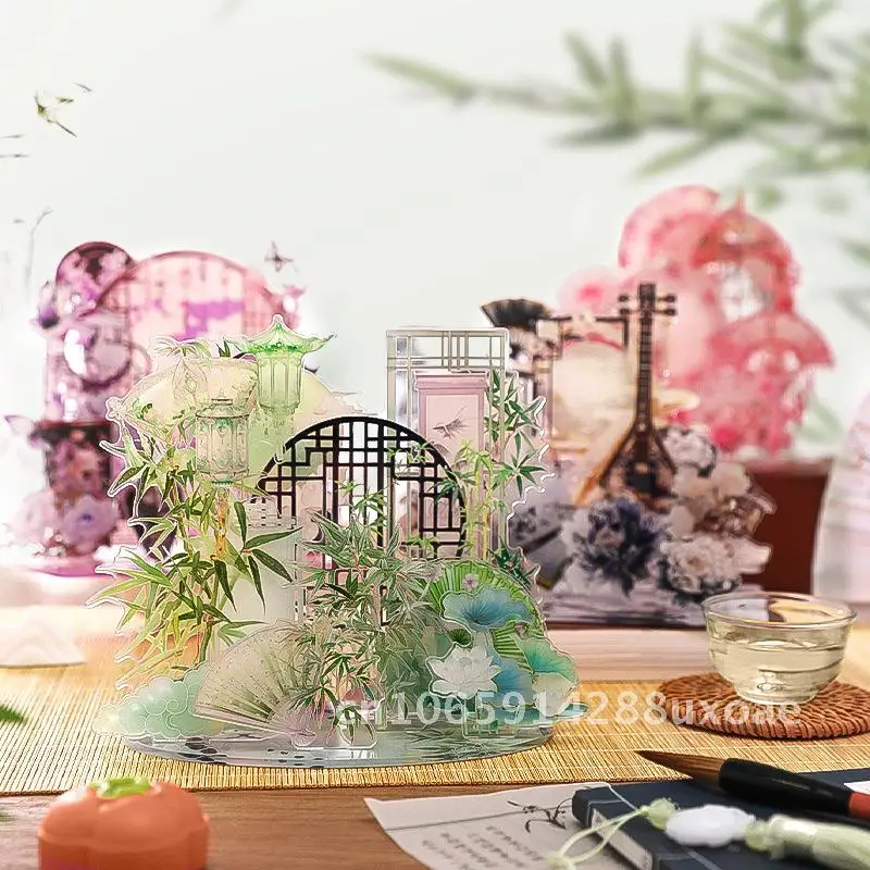 

Landscape Acrylic Brand Back to Dream Jiangnan Series Antique Desktop Ornaments Decorative Ornaments