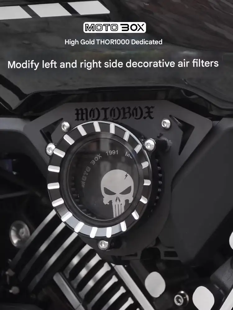 FOR GAOKIN THOR1000 Thor V Retro Transparent Air Filter Cover Metal Air Cleaner Decorative Cap for Motorcycle