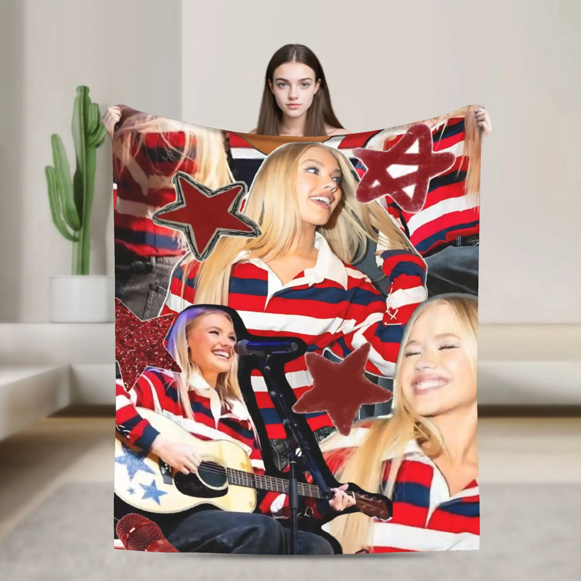 Bad Taste Freyas Singer Skyes  Blankets  Flannel Throw Blanket Home Couch Decoration Lightweight Bedspreads