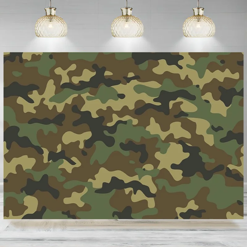 Abstract Camouflage Texture Backdrop Army Soldier Military Photographic Background Welcome Soldier Party Decorations Birthday