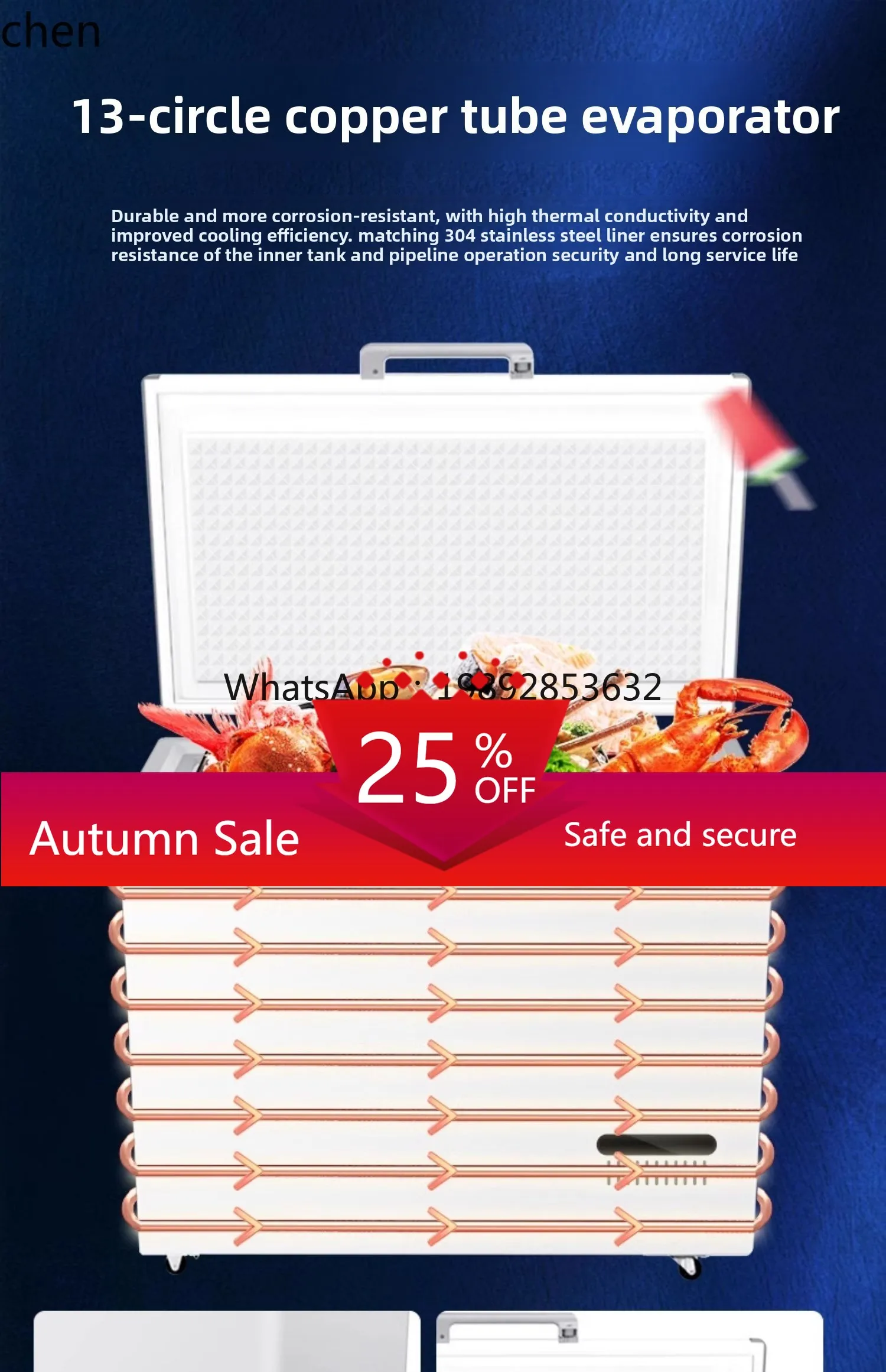 

ultra-low temperature freezer minus 60 degrees/-80 degrees frozen tuna seafood quick-freezing cabinet