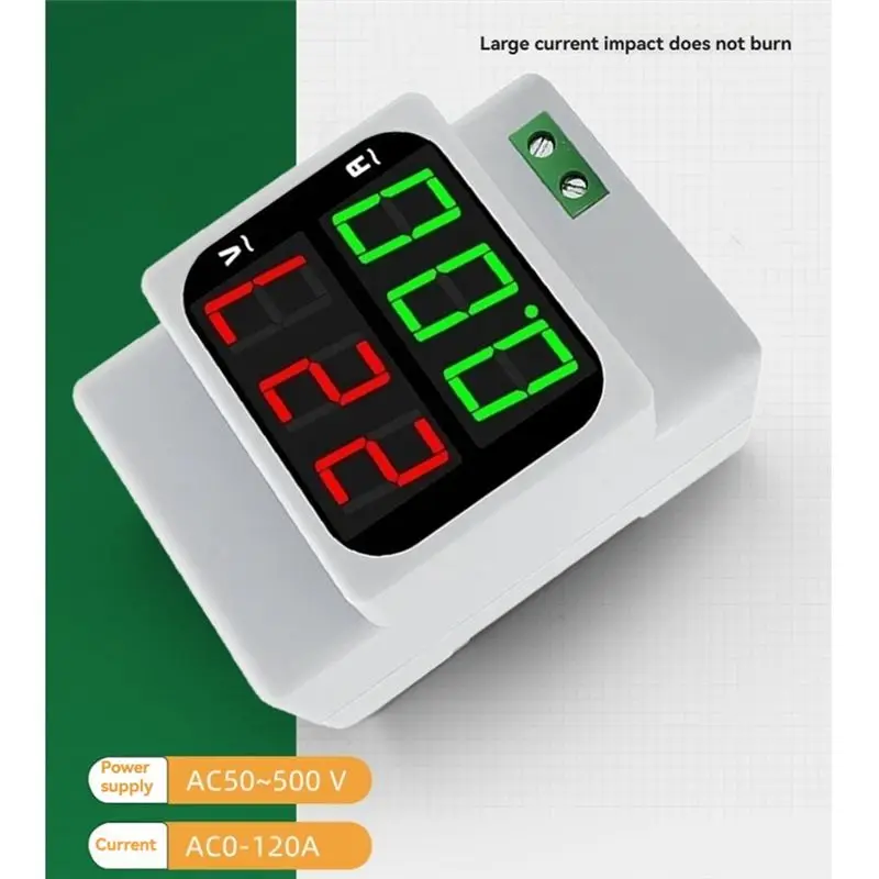 [NEWA64Z!】 Digital Dual Display Voltage Ampere Meter AC1-120A 50-500V LED Digital Voltage And Current Hertz Meter