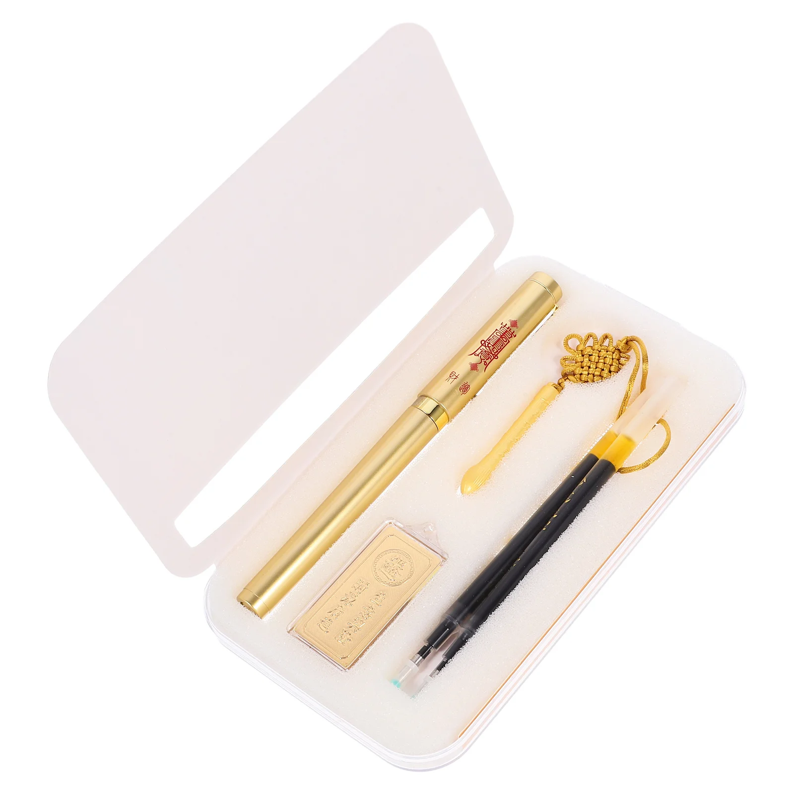 

Ручка с пожеланиями в китайском стиле, пластиковый корпус с крышкой, удобная нескользящая портативная гелевая ручка для бизнеса, офисное повседневное использование