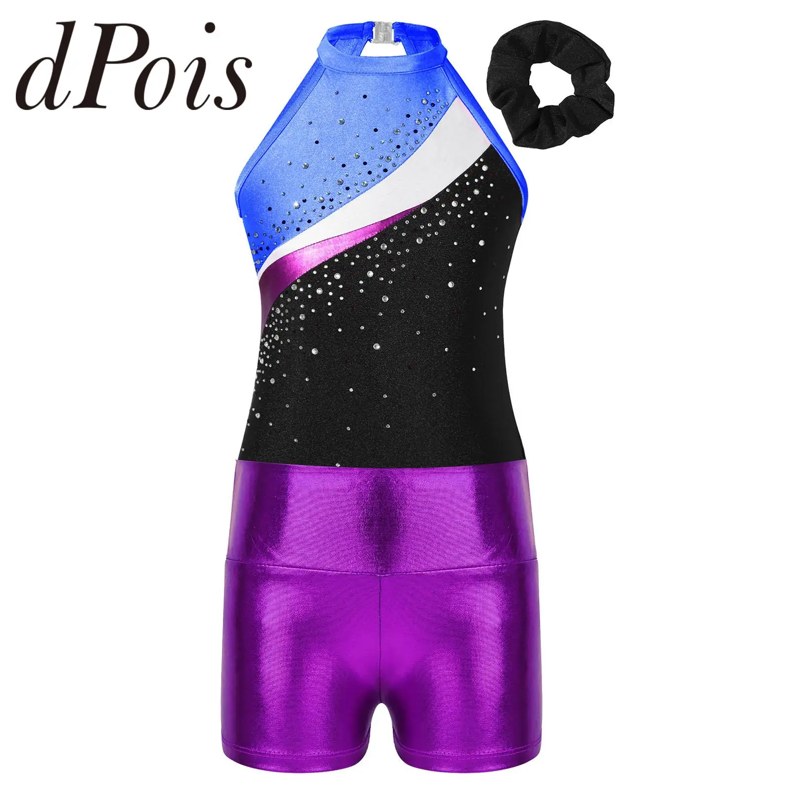 

Kids Sleeveless Ballet Gymnastics Leotard + Shorts Children Dancewear Sets for Girls Performance Yoga Skating Dance Jumpsuit