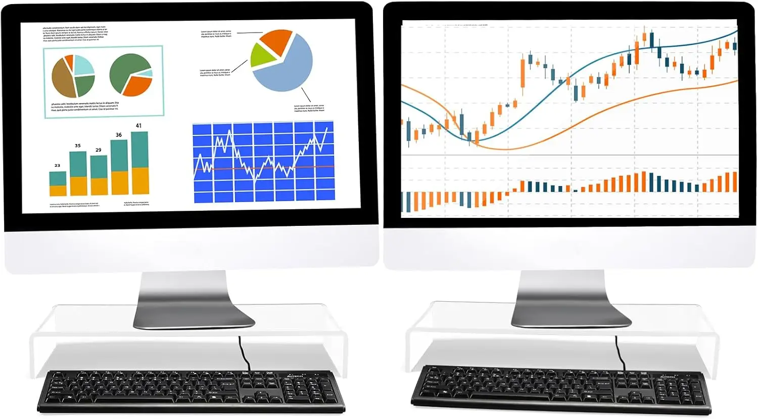 

Прозрачная акриловая подставка-органайзер для монитора, ноутбука, телевизора, компьютера, 20x8x3 дюйма