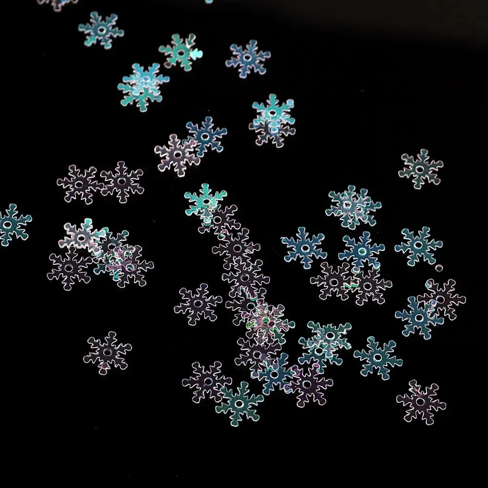 20PCS   Glitter Christmas Snowflake Sequins – Sparkling Confetti for Holiday Party Home Xmas Tree Decoration Crafts