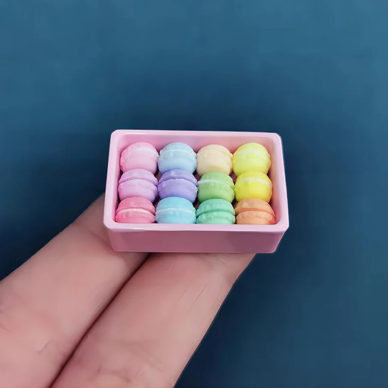 Macaron en miniatura para casa de muñecas, 1 Juego, Color caramelo, 1:12/1:6, pastel de postre para casa de muñecas, accesorio de juego, Color aleatorio