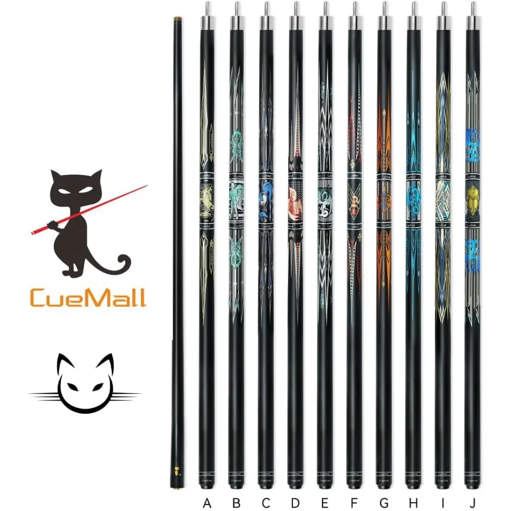 عصي البلياردو المركبة المصنوعة من الجرافيت المصنوعة من الألياف الزجاجية، مجموعة مكونة من قطعتين، قطر 12.5 مم، وزن 19 أونصة، ملحقات البلياردو Tacos de