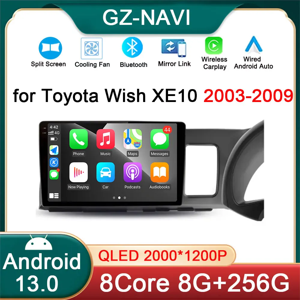 

Android 13 Wireless Carplay for Toyota Wish XE10 2003-2009 256GB Android Auto Car Radio Multimedia Player GPS Autoradio 2 Din