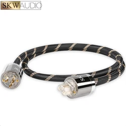 SKW Upgrade Audiophile Power Cord, Male to Female Power Cable, US Plug EU Plug for Subwoofer, Amplifier, DV/AV