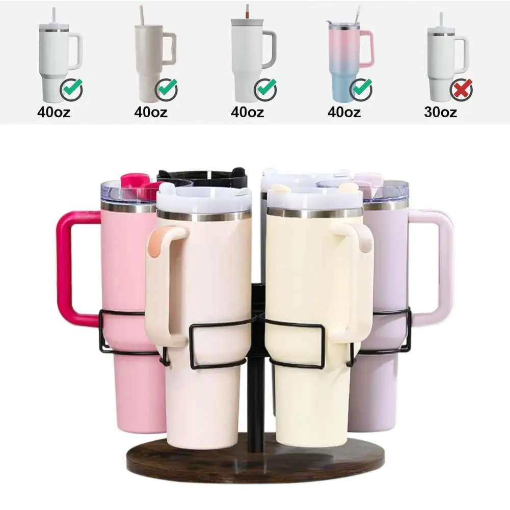 Soufull 40oz Cup Holder Rotatable Cup Holder Organizer for 40 Oz Tumbler Water Bottle with Handle for Cup for Accessories