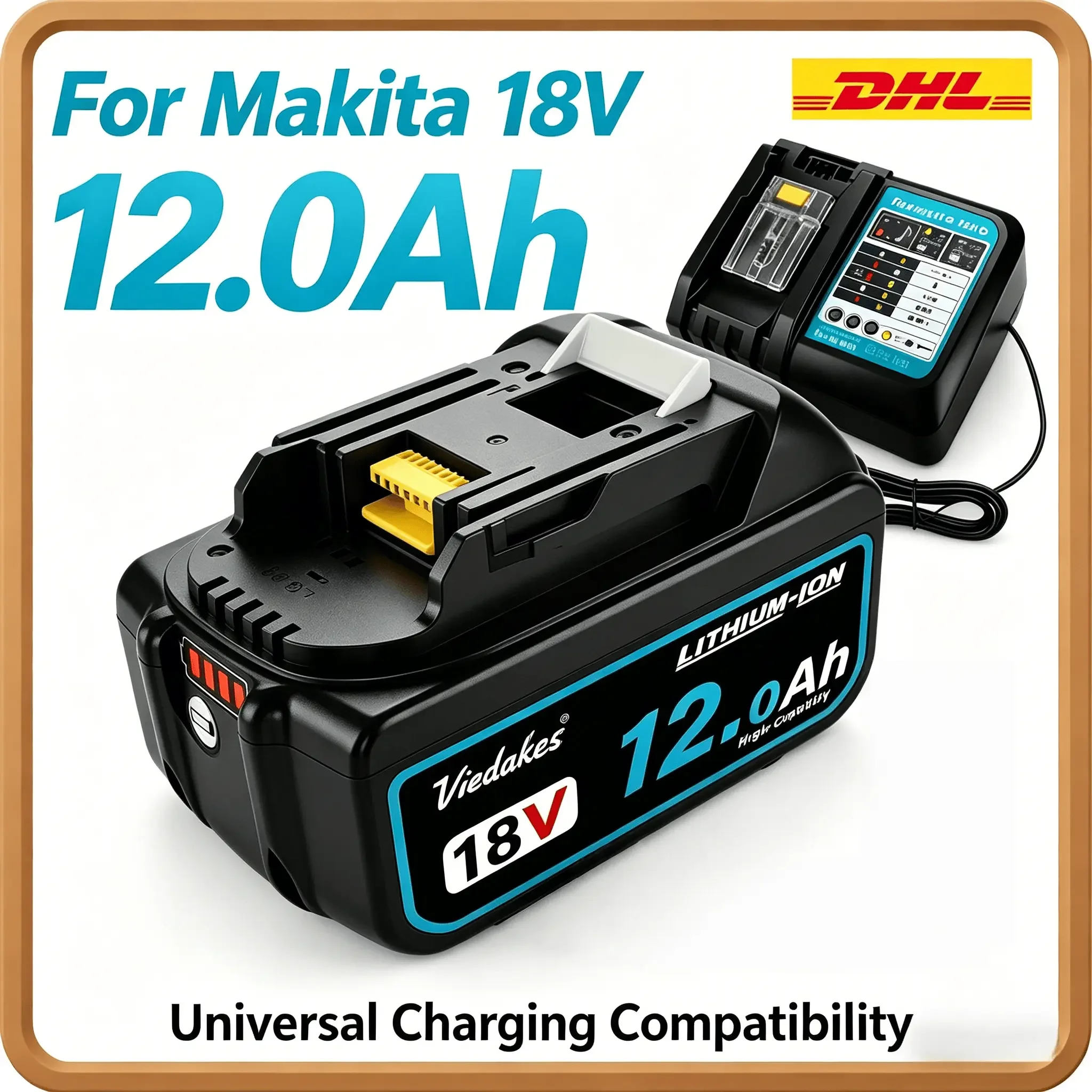 high capacity 12Ah for makita BL1860 18V Battery Power Tools Li-ion Replacement LXT BL1850 BL1840 for 18V Screwdriver