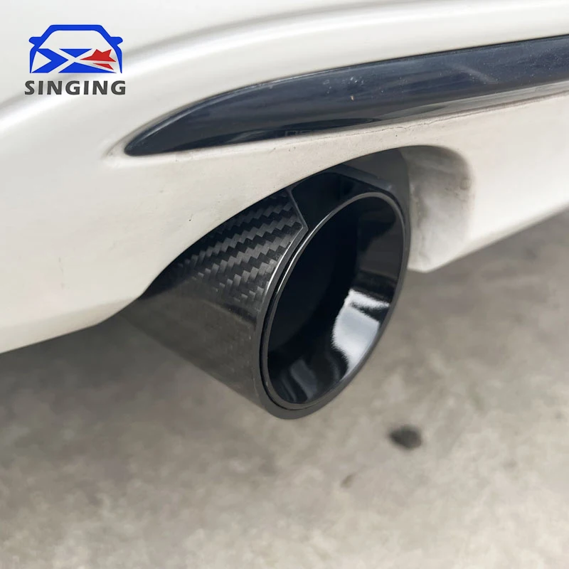 Slip-On 2pcs Car Modification For BMW F30 M335i M340i F32 F33 F36 M435i M440i M Performance Carbon Fiber Exhaust tip Tail Pipe