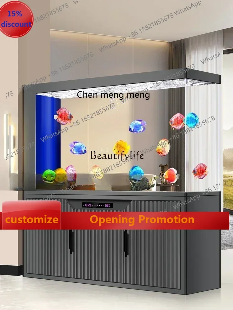 

ss7486 new style Light Luxury Smart Fish Tank Aquarium Living Room Subareas Screens Bottom Loop Change Water