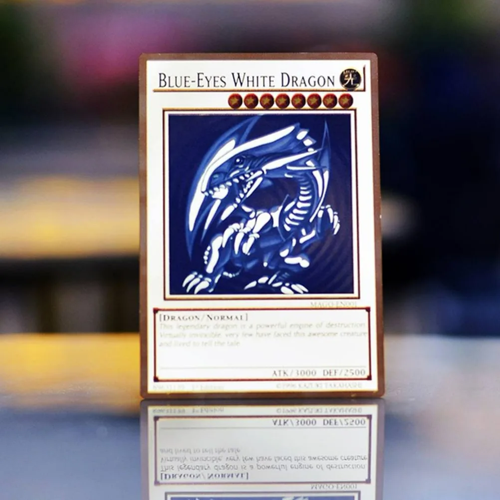 Yugioh Cards Metal Yu Gi Oh Letters Gold Silver Tcg Dark Magician Blue Eyes White Dragon Ra Anime Card Board Game Kids Toys Gift