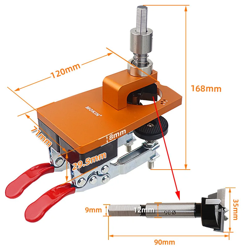 

35Mm Double Clamp Hinge Opener Woodworking Drilling Assistant Adjustable Cabinet Door Aircraft Hinge Opener Positioner