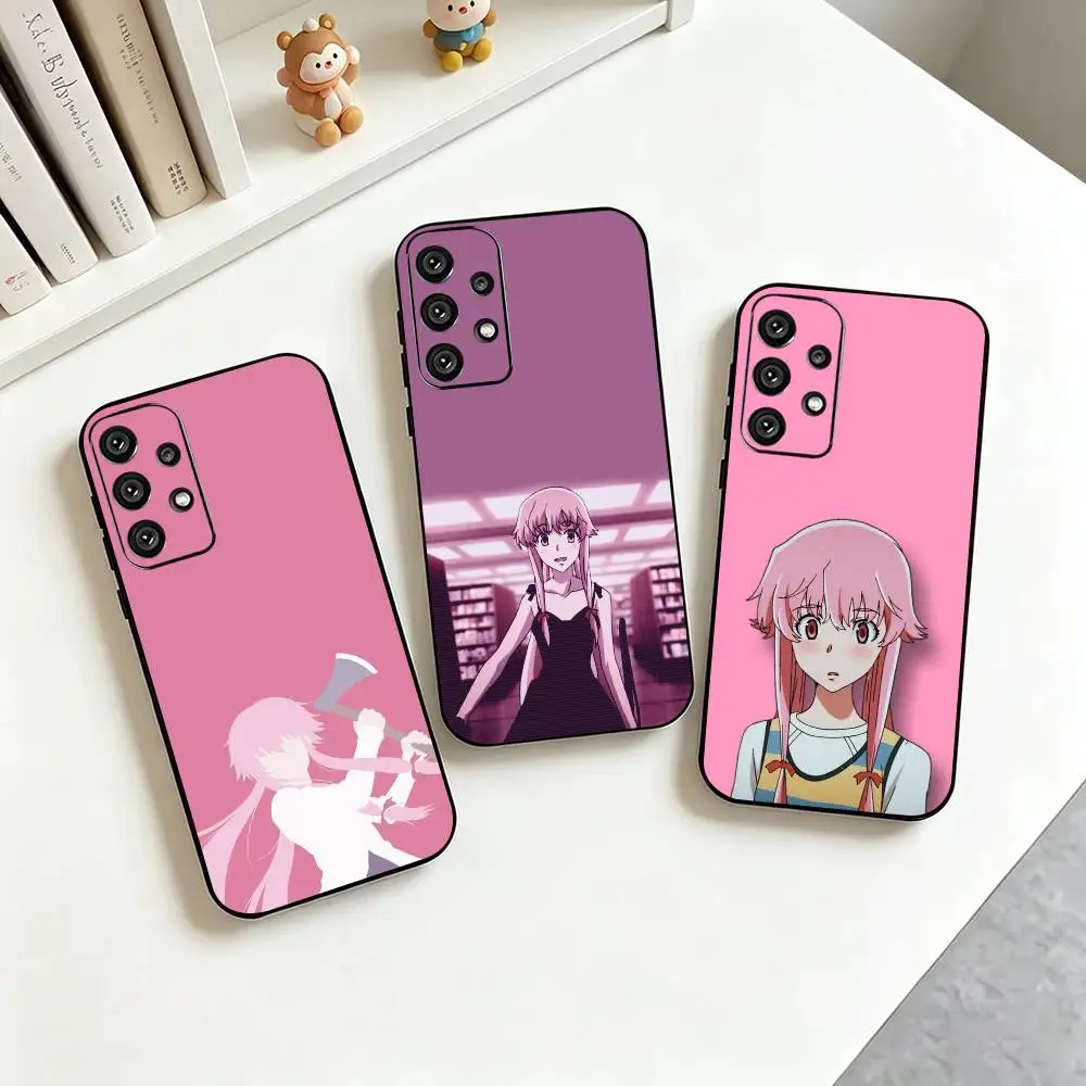 G-Gasai Yuno Mirai Nikki Yandere Anime Phone Case For Samsung S25,S24,S21,S22,S23,S30,Ultra,S20Plus,Fe,Soft Silicone Black Cover