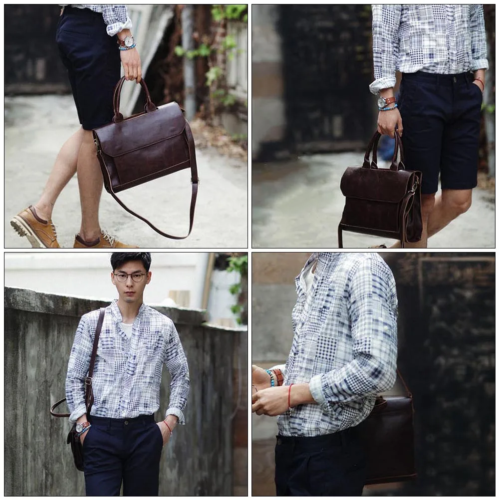 

1pc Stylish Portable Laptop Briefcase For Men Business Crossbody Multi-Functional Shoulder Handbag Comfortable Handles Business