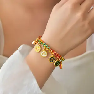 Tibetaner handwerkliches Armband mit Pfirsichknoten, Handchain -Stoff, Gott des Reichtums Armreifen, Seil ziehen verstellbar, Armbandketten 10 Hauptverkäufe Gott der Gesundheit - №10