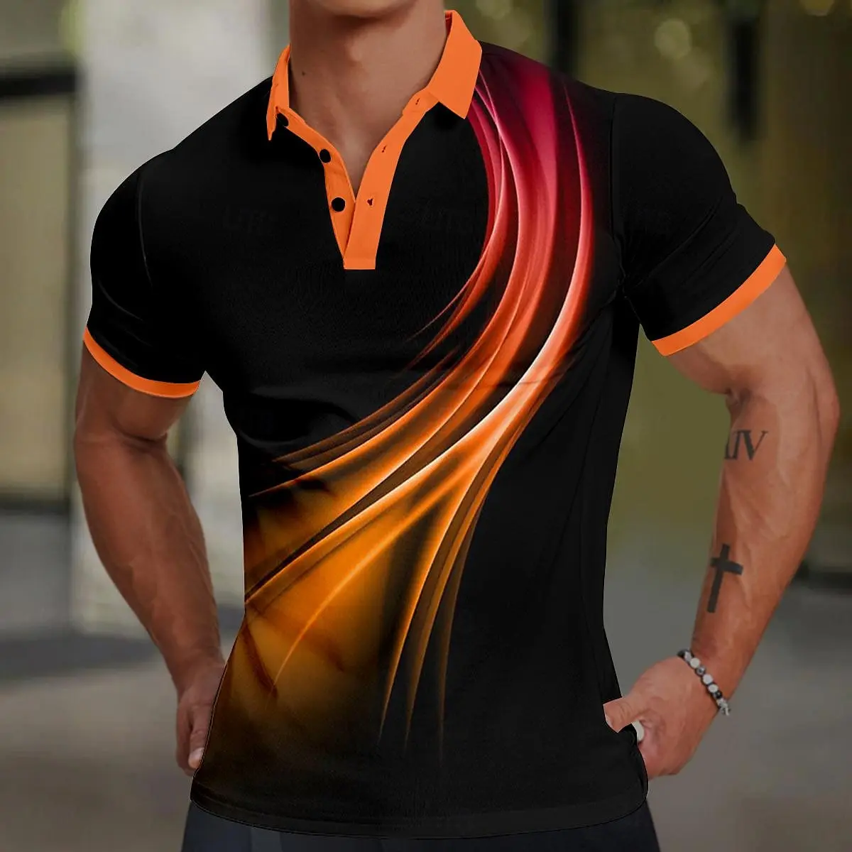 Herren Polos hirt 3d bunte Linie drucken Kurzarm Polo T-Shirts für Männer Mode Mann Kleidung lose übergroße Golf Sport hemden