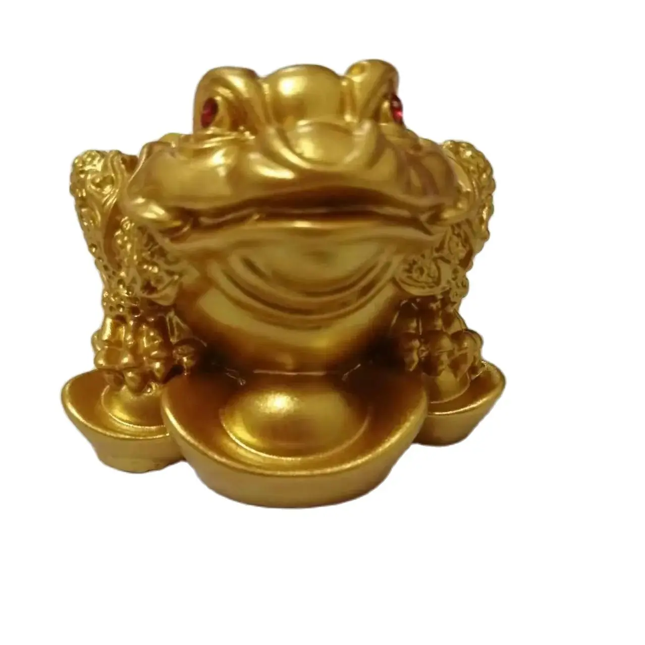 

2PCS Feng Shui Toad Money Fortune Wealth Chinese Golden Frog Toad Coin Home Office Decoration Tabletop Ornaments Lucky sculpture