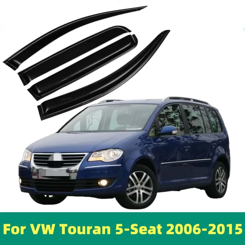 For VW Touran 5-Seat 2006-2015 Car Styling Accessories Window Visor Side Vent Rain Guard Deflectors Shade Shield Shelter Cover