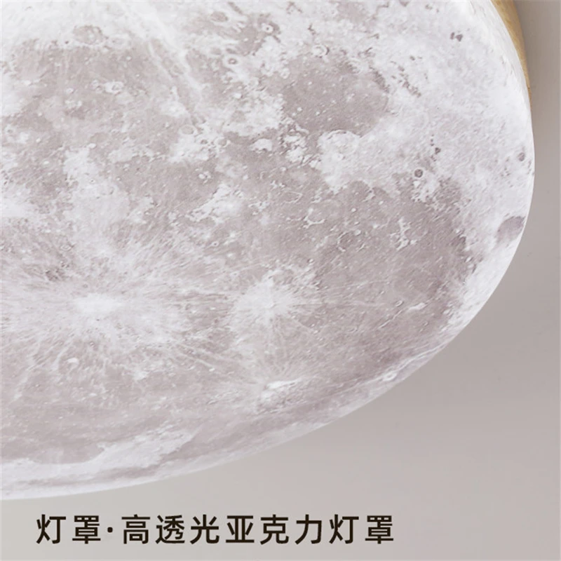 Moon Ceiling Lamp 12W  24W 36W Solid Wood Led Ceiling Lamp for Bedroom Living Room Dining Room Home Decor Indoor Lights Lighting