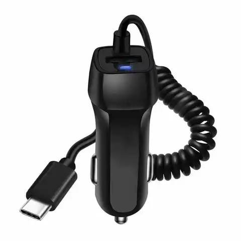 차량용 C타입 케이블 고속 충전 담배 USB 트럭 충전기, 삼성 S21 S22 S23, QC3.0 차량용 충전기