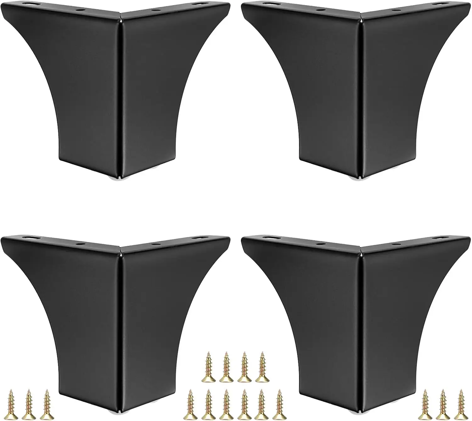

4PCS Metal Furniture Legs 4 Inch Black Sofa Legs Dresser Legs, Modern Ottoman/Coffee Table Legs Metal Cabinet Chair Risers