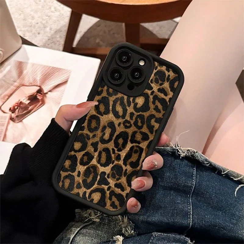 Miniso Leopard 14Pro IPhone15 Case Cute Fashion 12 13 Cartoon Xsmax Anti Slip All Inclusive Silica Gel 11 Soft Shell Girl Gifts