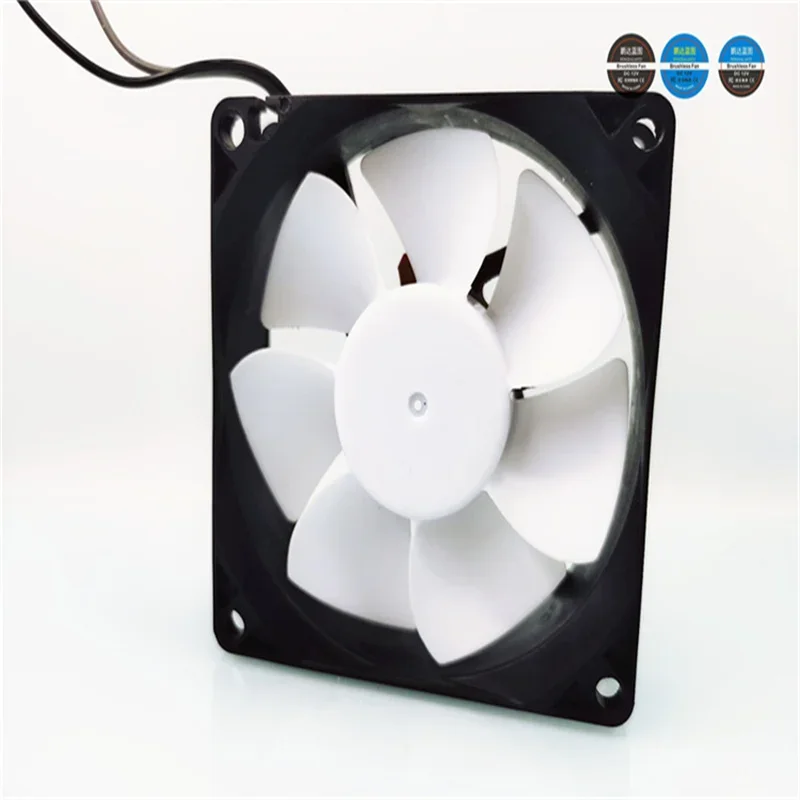 LED branco iluminado Fan Blade, PET KBorder, Router, Cooling, 5V, USB, 80x80x25mm Tamanho, 80x80x25mm