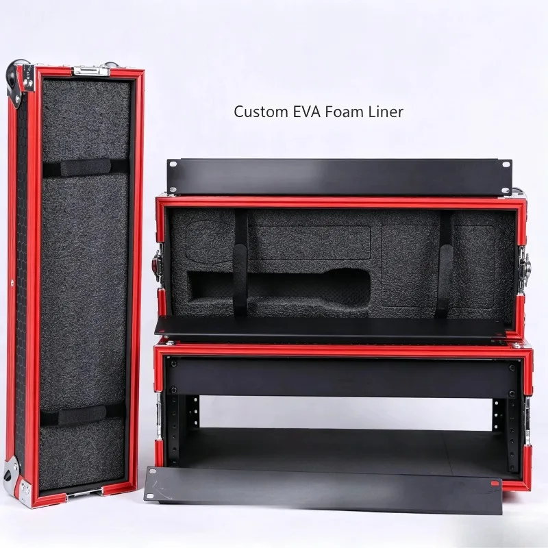 3U Draagbare Draadloze Microfoon Flightcase Schokbestendige Harde Opbergbox Beschermende Uitrusting Case voor Buitenpodium Live Show