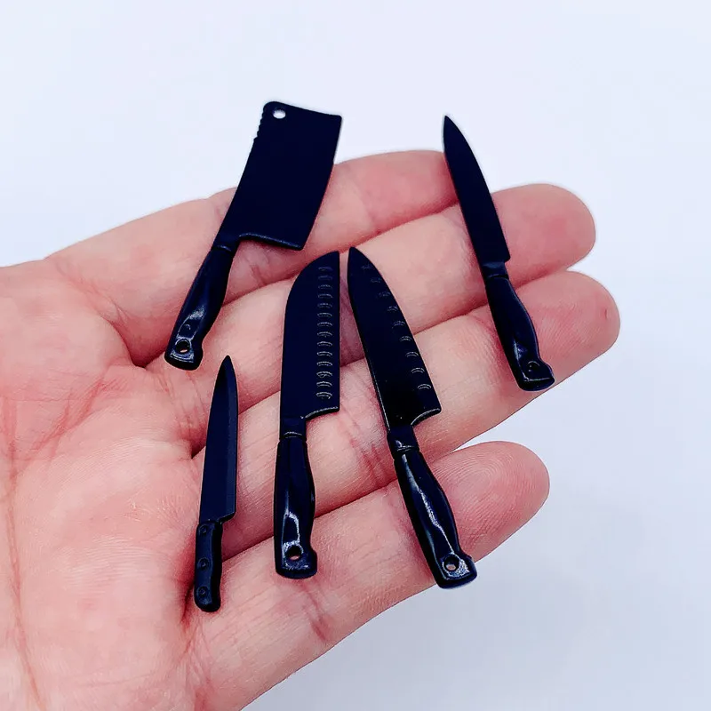 1 Set 1/6 Scale Miniature Knives Dollhouse Kitchen Decor Toys Mini Knife Rest Set Model For Barbies Bjd Ob11 Dolls Accessories