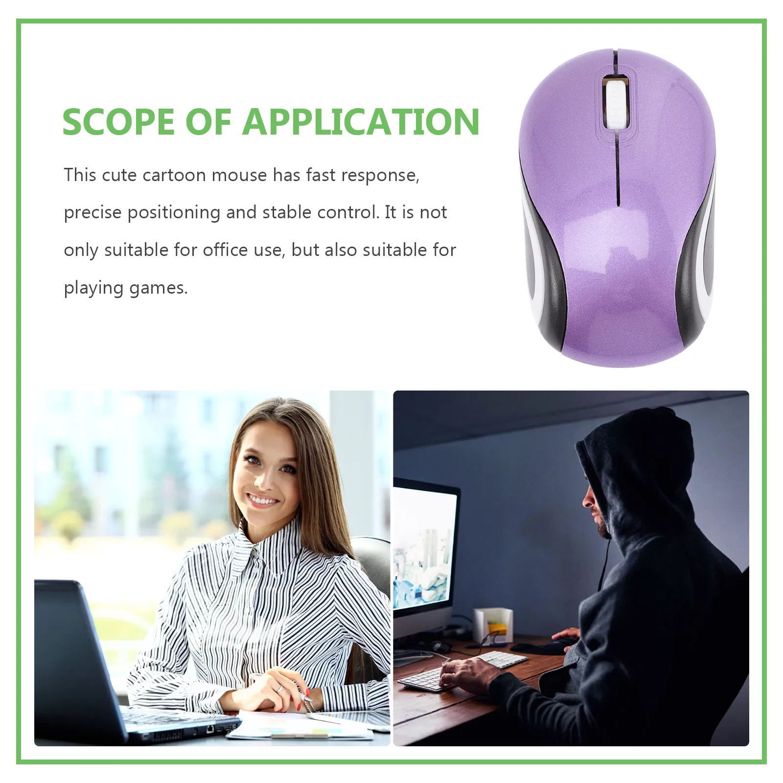 Wireless Mouse for Laptop Ultra Compact Lightweight 2.4ghz USB Receiver Instant Pairing Silent Operation Ergonomic Design Mouse