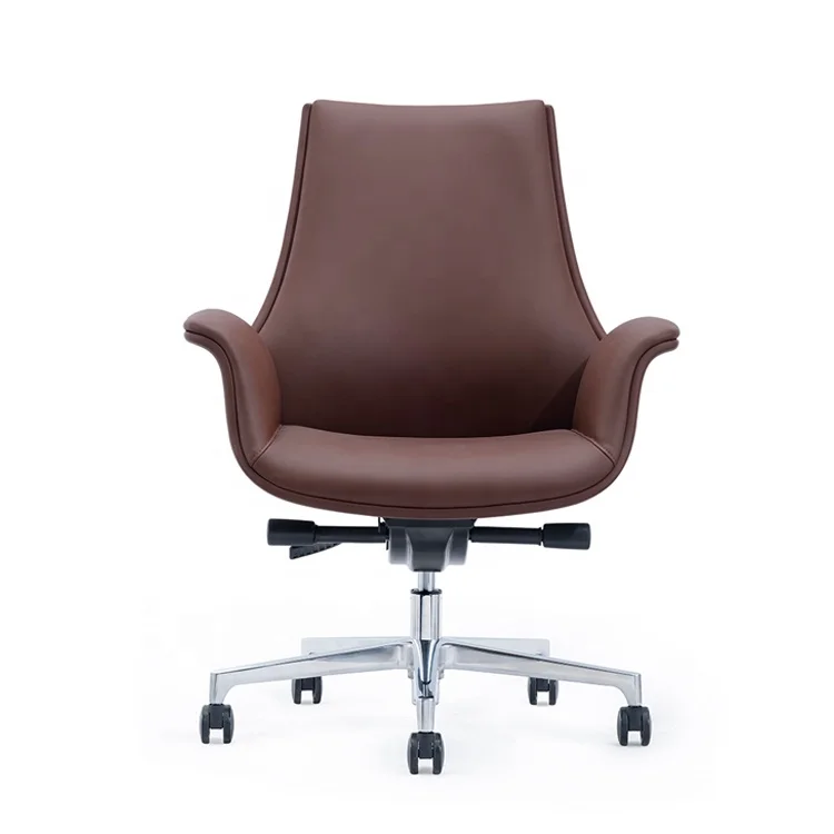 

Swivel Luxury Office Chair Comfortable Executive Leather Chair Brown Office Chair