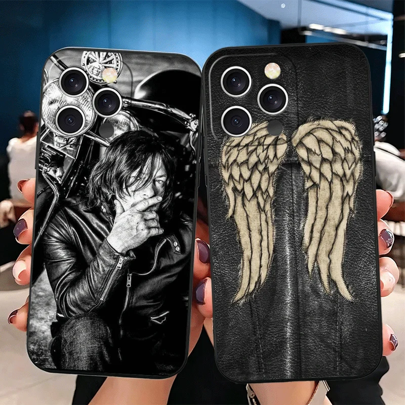 The Walking Dead Daryl Dixon Soft Phone Case for iPhone 16 16E 17 Air 15 Pro Max 14 Plus 13 Mini 11 12 7 Black Cover Back Shell - view 2