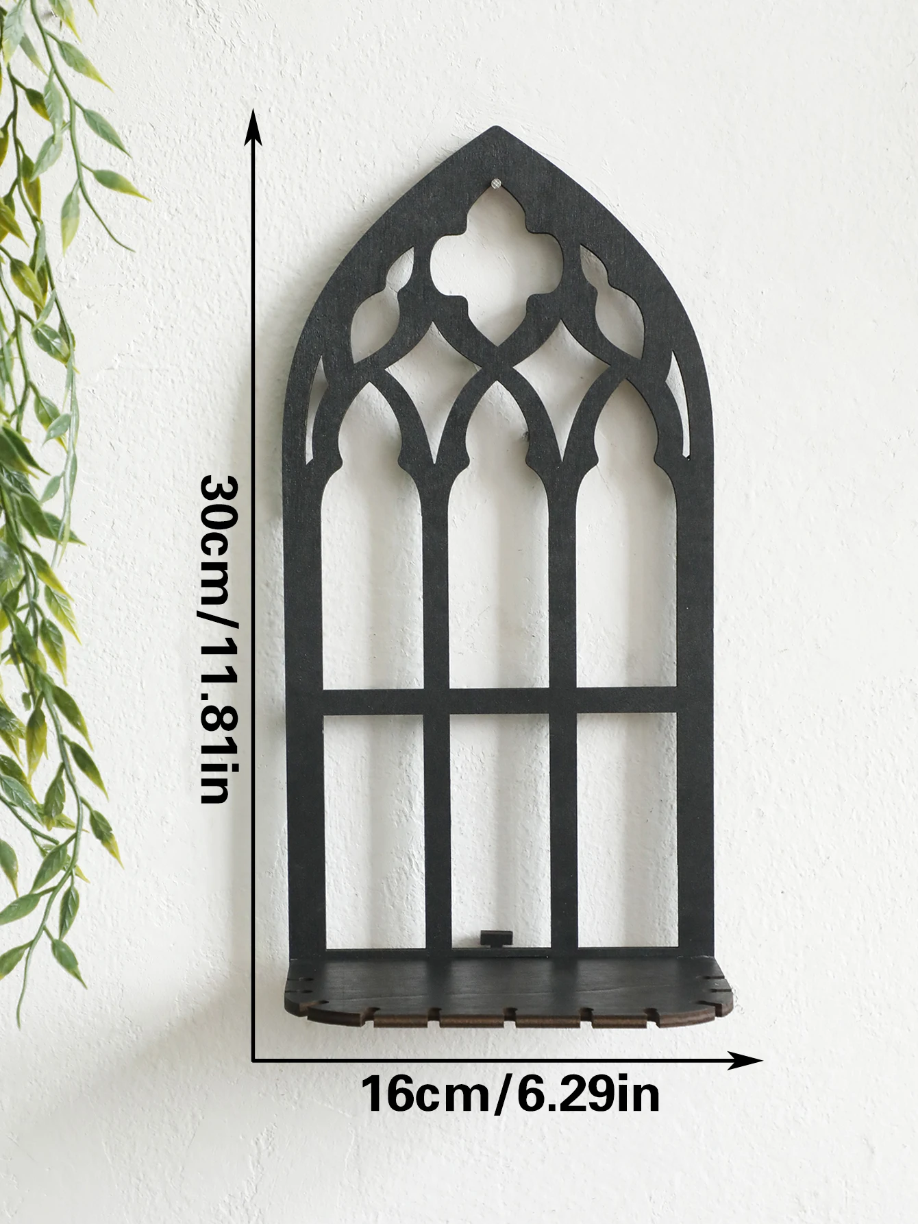 Gothic Wooden Hollow Wall Decoration Black Wall Hanging Home Decor Floating Shelves Vintage Door Frame Rustic Spooky Decorative