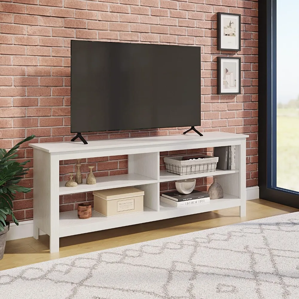 

TV Stand, 4 Cubby TV Stand for 60 inch TV, Farmhouse Television Stands Entertainment Center Media Stand Storage TV Table Stand