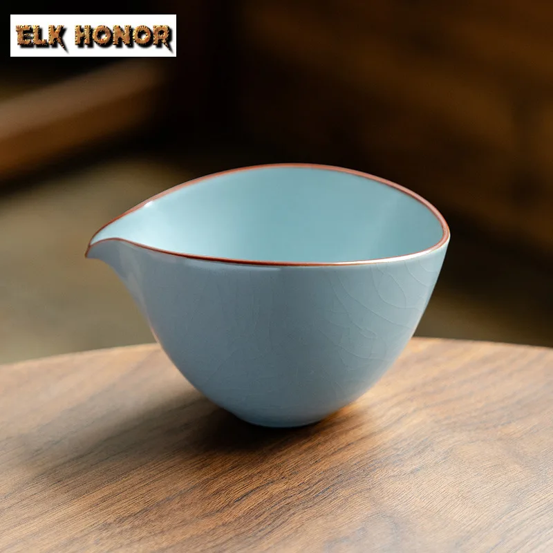 

200ml Azure Ru Kiln Tea Pitcher Tea Divider Fair Cup Cha Hai Dispenser Justice Cup Fair Mug Drinkware Decoration Accessories