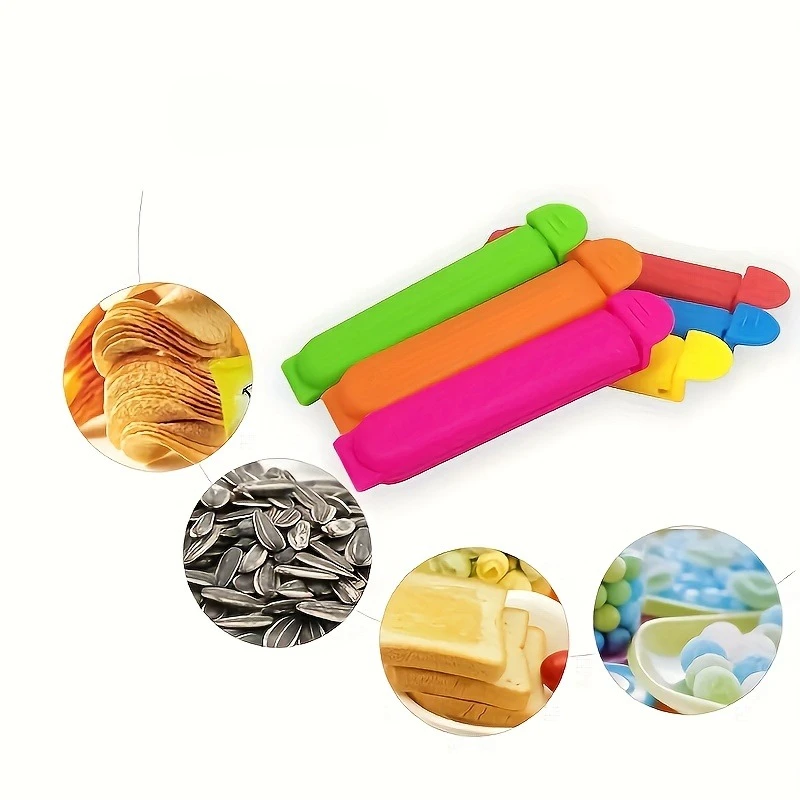 12pcs Color-Coded Reusable Food Sealing Clips - Heavy-Duty Plastic Locking Latch for, Snacks, Cereals, Kitchen Storage