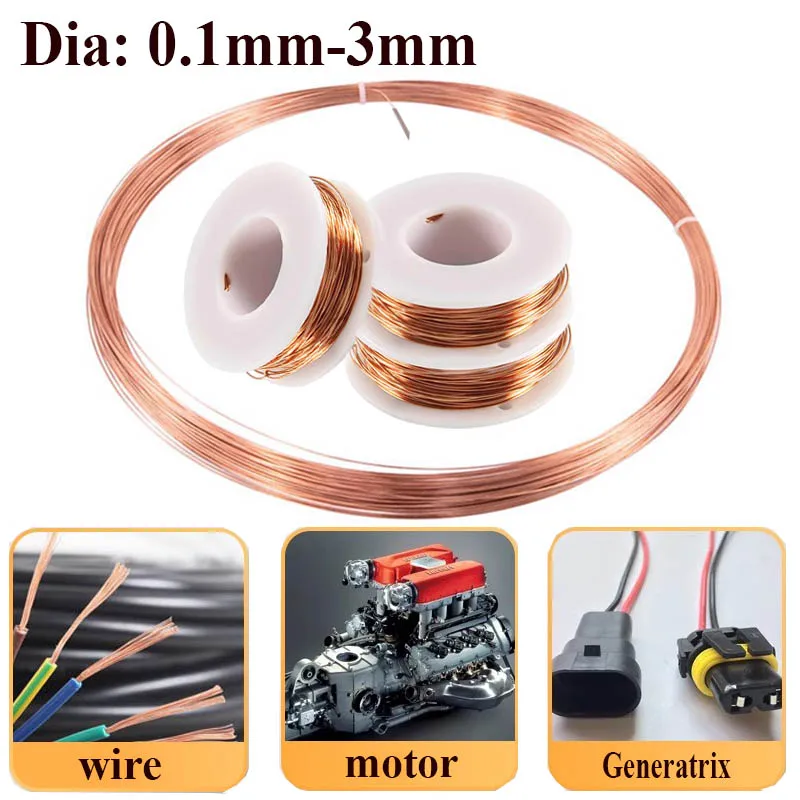 10M~1M Pure Copper Wire Bare Red T2 Copper Line Superfine Wire Diameter 0.1/0.3/0.6/1/1.4/1.6/1.8/2/2.5/3mm