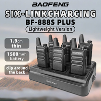 6pcs Baofeng Walkie-Talkie BF-888S plus Mini Portable radio uhf 400-470MHz 16 channel 3-5km BF-888S with Multi-unit Charging