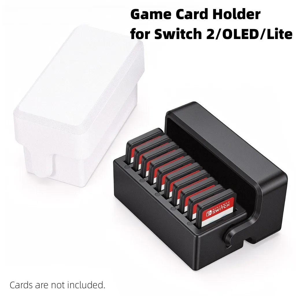 Switch 2 Game Case Holder for Nintendo Switch 2/1/OLED Games & Micro SD Cards, Switch Game Card Case with 10 Game Card Slots