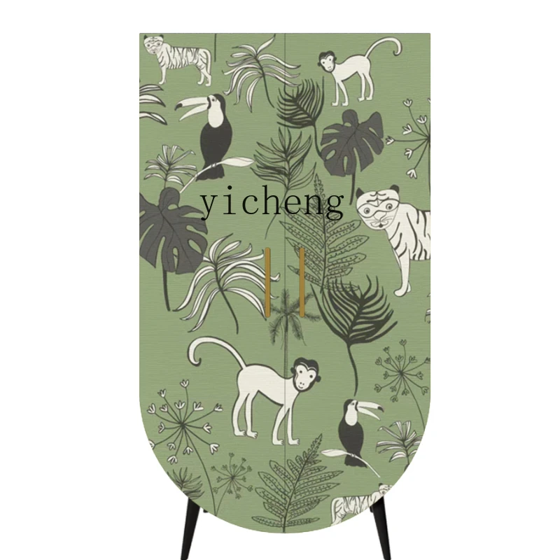 

ZK Household Cabinet Bedroom Solid Wood Simple Wardrobe Installation-Free Double-Door Wardrobe Storage Cabinet