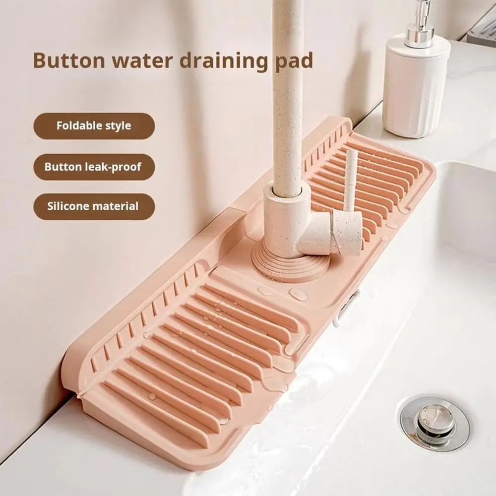 

1Pcs Drying Pad Faucet Mat Silicone Water-absorbent Draining Mat Wear Resistant Countertop Protector Quick-drying Sink Mat