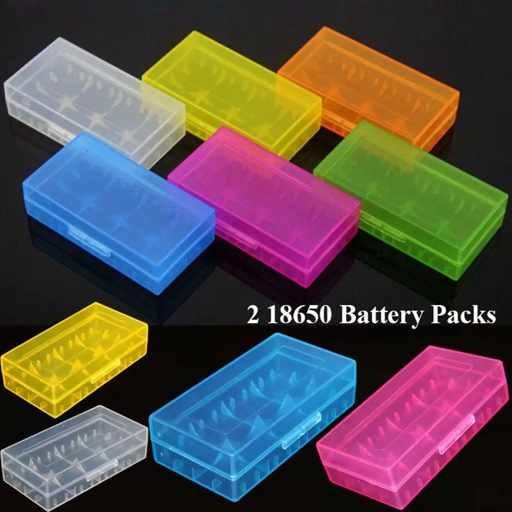 

New 4 AA AA Battery Case Plastic Coloful 18650 Battery Box Anti-slip Portable Battery Box 18350 Battery Holder
