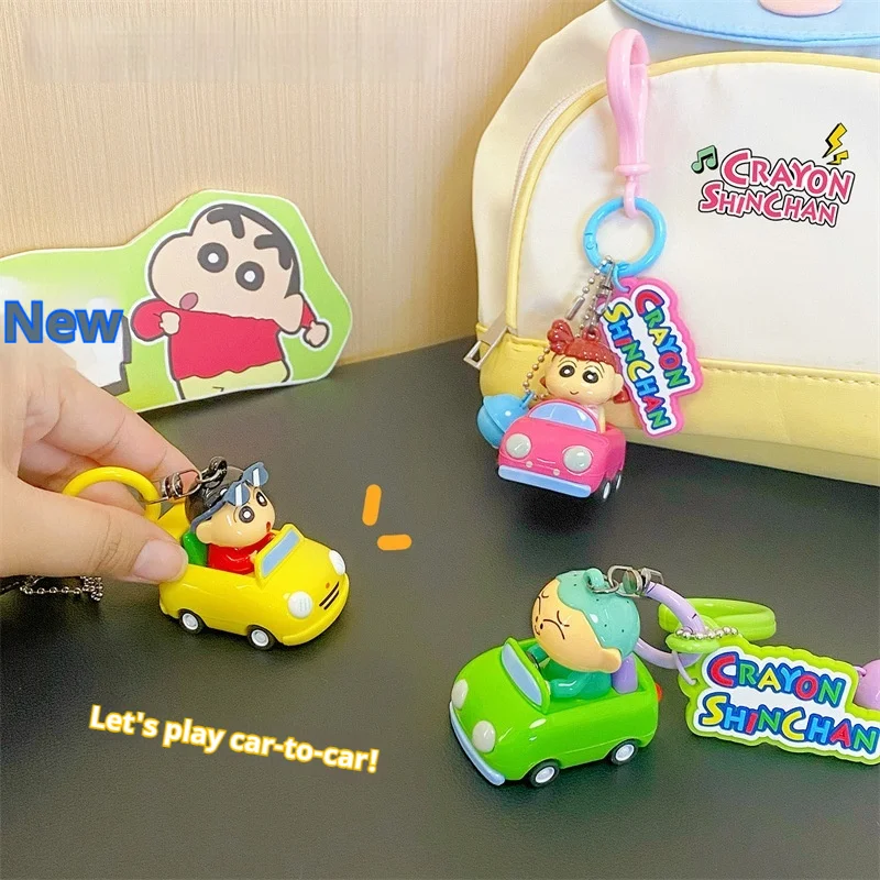 New genuine anime Kawaii Crayon Shin chan wagon series keychain creative cartoon doll backpack pendant birthday gift