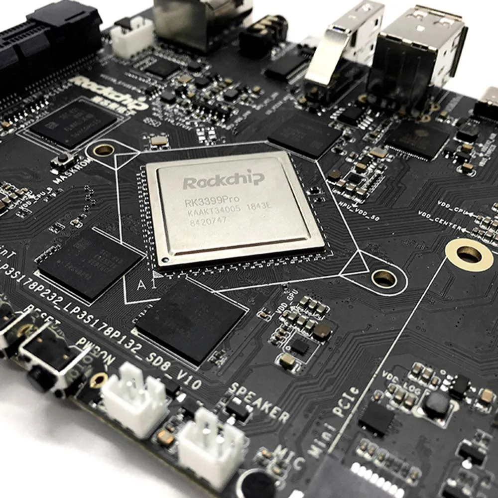 مجموعة تطوير RK3399Pro AI كمبيوتر لوحي واحد للذكاء الفني والتعلم العميق وتسريع TensorFlow Android/linux